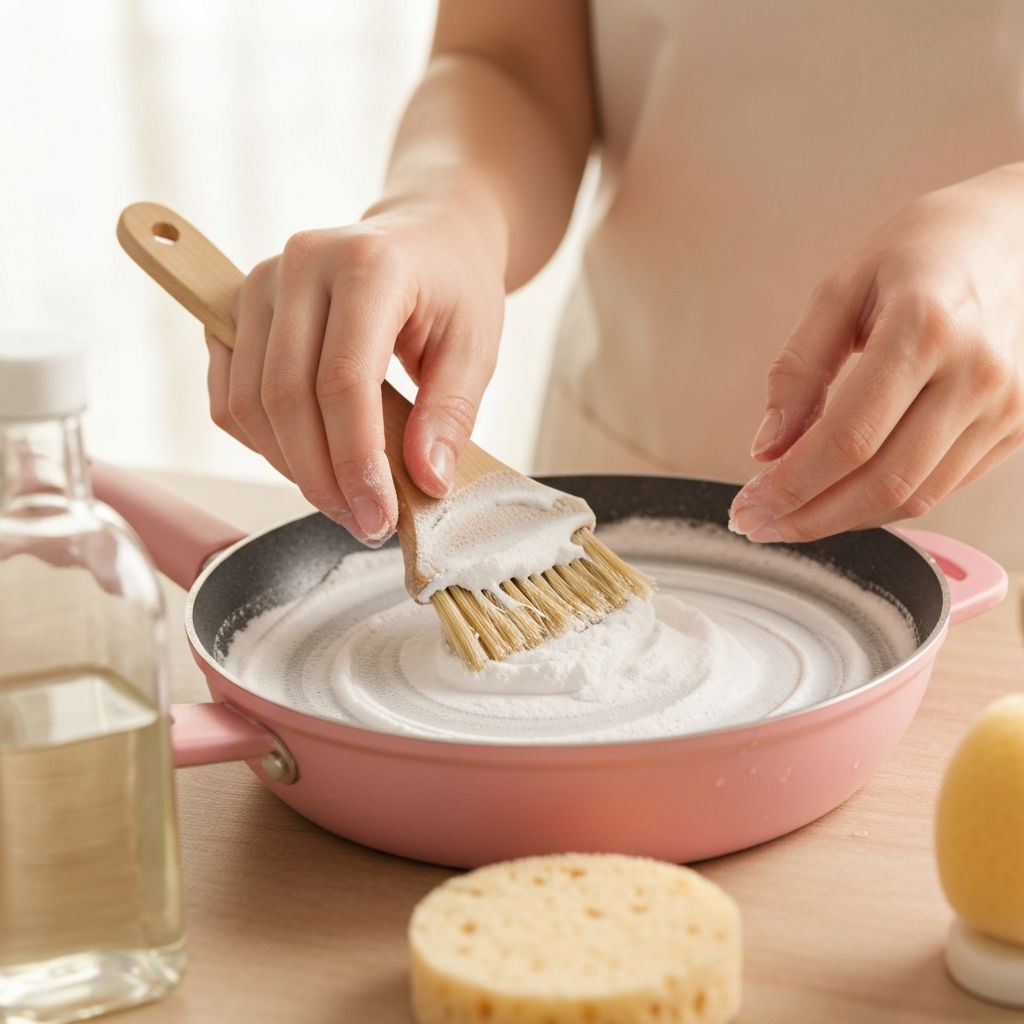 Cleaning Paris Hilton cookware with baking soda and natural cleaning products
